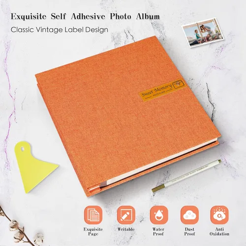 Miniatura 9 de Spbapr Álbum de fotos grande autoadhesivo magnético para manualidades, álbum de fotos DIY para fotos de 4 x 6, 5 x 7, 8 x 10, libro de recuerdos