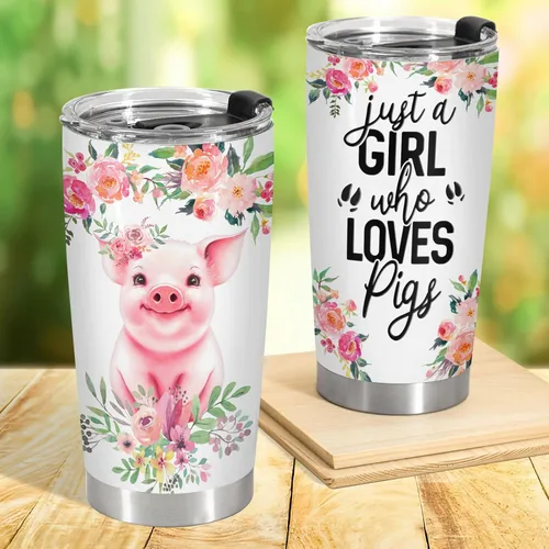 Miniatura 6 de 34HD Cute Pig - Vaso de 20 onzas con tapa, diseño de cerdo, de acero inoxidable, aislado al vacío, taza de café de viaje, regalo de cumpleaños