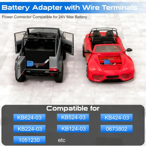 Miniatura 2 de Adaptador de rueda Power Ride compatible con adaptador de batería Kobalt de 24 V con fusible y terminal de cable, convertidor de potencia de cable