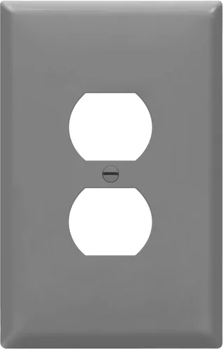 Miniatura 30 de ENERLITES Placa de pared de salida de receptáculo dúplex de tamaño mediano, placas de cubiertas de toma de corriente, tamaño medio de 1 banda, 4.88