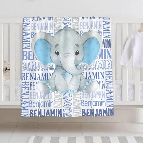 Miniatura 33 de Manta de bebé personalizada con nombre – Manta de león para niños pequeños, bebés, niños, ducha, recién nacidos – Cochecito de bebé, decoración