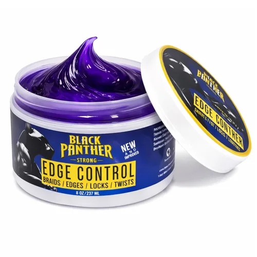 Miniatura 6 de Black Panther Control de bordes, resistente a la humedad, fuerte sujeción flexible para cabello natural y relajado 4C, con aceite de ricino, aceite