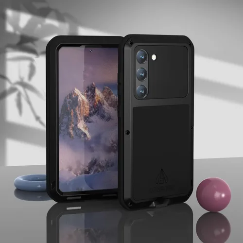Miniatura 6 de LOVE MEI Funda para Samsung Galaxy S23 5G con protector de pantalla de vidrio templado, a prueba de golpes, a prueba de arañazos, híbrida de metal