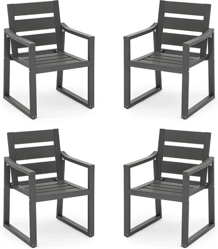 Miniatura 19 de Cozyman HDPS Sillas de comedor al aire libre, 350 libras, sillas de comedor de patio con reposabrazos, sillas de cocina al aire libre para todo