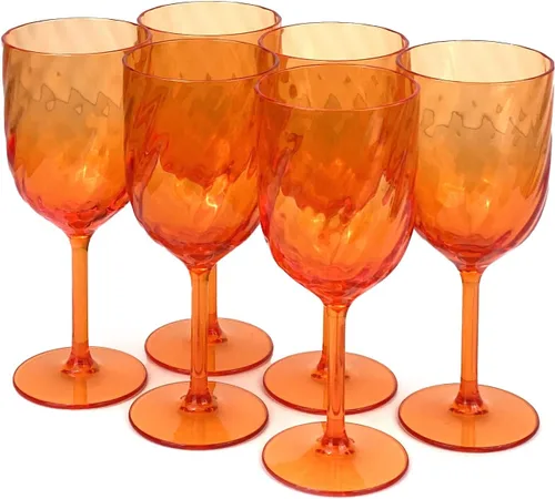 Miniatura 11 de Yalin Juego de 6 vasos apilables de plástico acrílico irrompible de 12 onzas para vino y agua (transparente, 15 onzas)