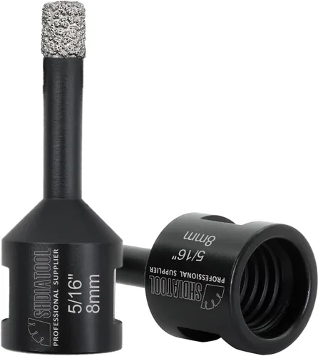 Miniatura 8 de SHDIATOOL Brocas de núcleo de diamante, 2 unidades de 1/4 de pulgada para porcelana, cerámica, ladrillo, ladrillo al vacío, sierra de agujero