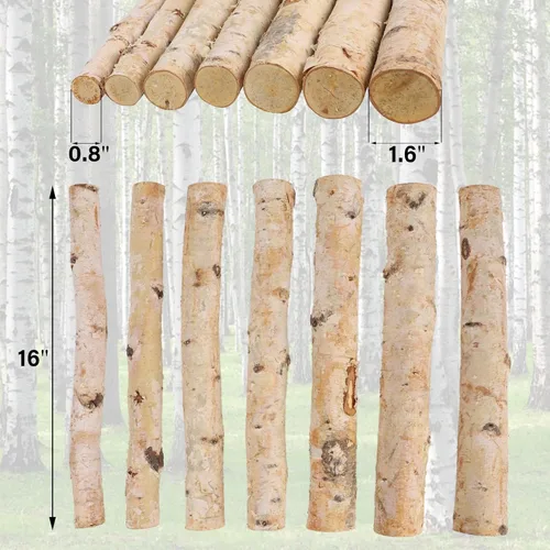 Miniatura 3 de Sancodee Paquete de 12 Troncos de Abedul Blanco para Chimenea - Ramas de Abedul Decorativas Naturales para Repisa de Chimenea, Chimenea Falsa