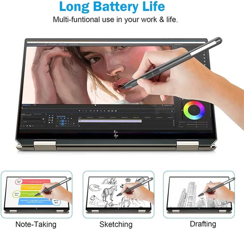 Miniatura 9 de Lápiz óptico para HP Omnibook, Envy x360, Pavilion x360, Spectre x360 – Batería de 300 días, escritura suave, lápiz inclinable MPP con sensibilidad