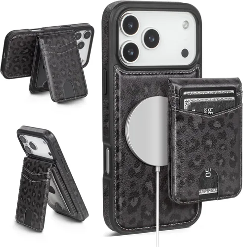 Miniatura 37 de SkyEagle Magsafe - Funda magnética 2 en 1 desmontable para iPhone 11 Pro Max con tarjetero, para mujeres y hombres, piel sintética con bloqueo RFID