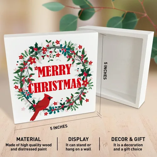Miniatura 2 de Letrero de madera para decoración navideña, decoración de mesa cardenal de Navidad, decoración de Navidad, cocina, sala de estar, hogar, casa
