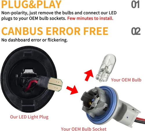Miniatura 5 de Gempro Conjunto de luz de matrícula, reemplazo de lámpara LED para Ford F150 F250 F350 F450 F550 Superduty Bronco Excursion Ranger Expedition