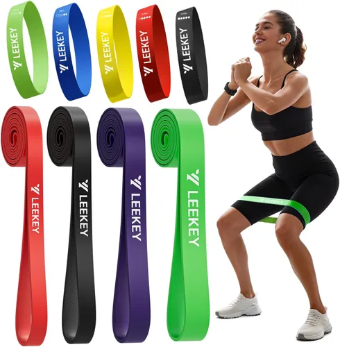 Miniatura 19 de LEEKEY Pull Up Assistance Bands,Muit Levels Resistance Bands for Senior/Adults,Exercise Bands with Door Anchor, Strength Bands for Fitness Training
