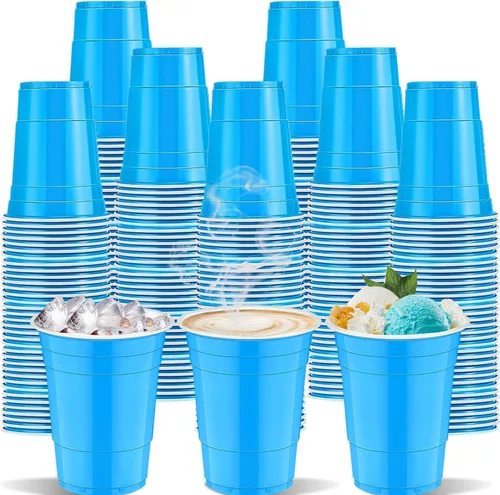 Miniatura 31 de 120 piezas 16 onzas Vasos de plástico amarillos para Acción de Gracias Vasos desechables de plástico amarillos Vasos de fiesta para beber