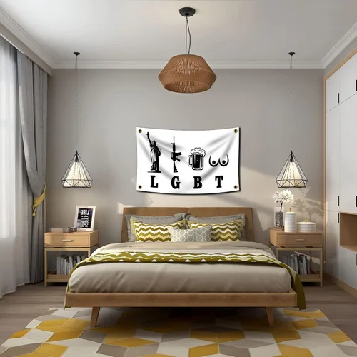 Miniatura 5 de Liberty Guns Beer Tittes - Póster divertido de pared de cueva de hombre duradero de 3 x 5 pies con ojales de latón. Este hermoso cartel entretenido