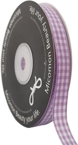 Miniatura 32 de Cinta de cuadros a cuadros vichy marrón 25 yardas cada rollo 100% poliéster (1 pulgada, marrón)