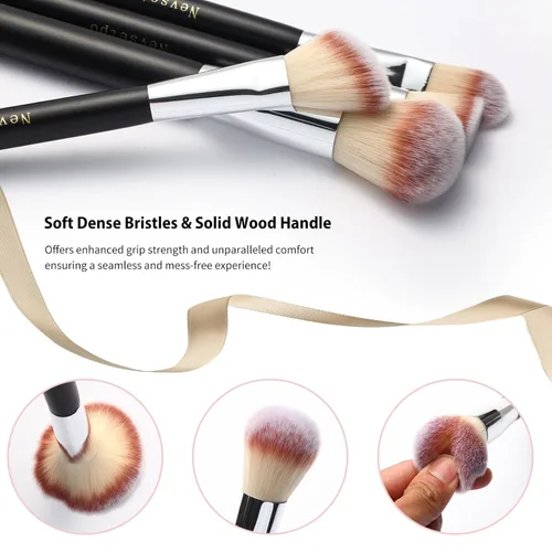 Miniatura 5 de Juego de brochas de maquillaje para mujeres, 28 piezas. Incluye 24 brochas de maquillaje, 2 esponjas grandes para mezclar, 1 espátula