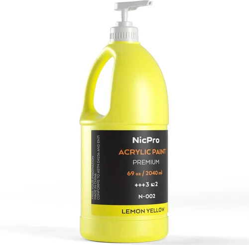 Miniatura 15 de Nicpro Juego de pintura acrílica blanca grande (69 onzas, 69.0 fl oz), suministros de pintura artística no tóxicos para múltiples superficies, Blanco