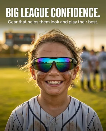 Miniatura 7 de maivnz Gafas de sol de béisbol juveniles para niños, UV400 para niñas, gafas de sol de sóftbol para niñas, niños de 6 a 8 a 12 a 14 años, gafas