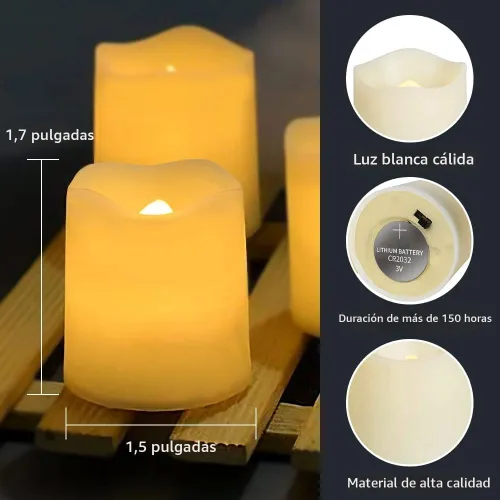 Miniatura 4 de SHYMERY Velas votivas sin llama, velas falsas eléctricas parpadeantes sin llama, paquete de 24 velas LED de té LED de más de 200 horas a