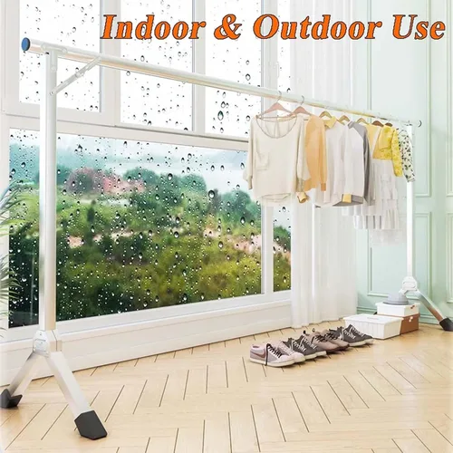 Miniatura 2 de Escurridor de ropa plegable de acero inoxidable con longitud ajustable, aireador de lavandería resistente