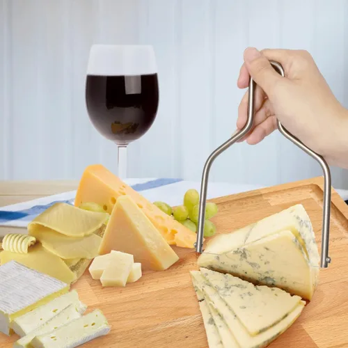 Miniatura 5 de Cortador de queso y rebanador de queso de acero inoxidable con alambre Cortador de queso con alambre y rebanador de mantequilla 1