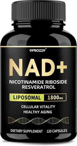 Suplemento NAD de 1800 mg - NAD+ licotinamida ribósido NR con resveratrol para mujeres y hombres - Aumenta los niveles de NAD Plus, avanzado, salud