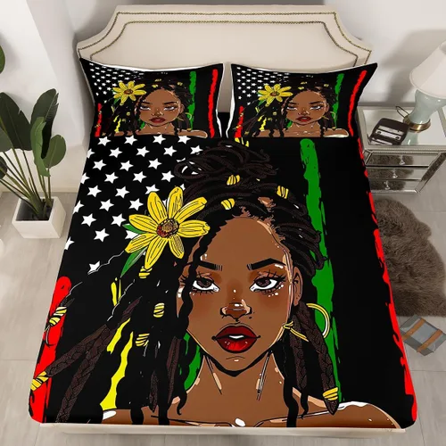 Miniatura 13 de Erosebridal Sábanas de cama de sirena azul para niñas, bonita sábana bajera ajustable de unicornio, 2 piezas, ropa de cama de arcoíris femenino
