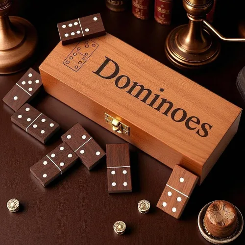 Miniatura 3 de Set de Dominós T one para Adultos con Caja de Madera (28 fichas) Dominós para Niños Juego de Fiesta Familiar Regalo