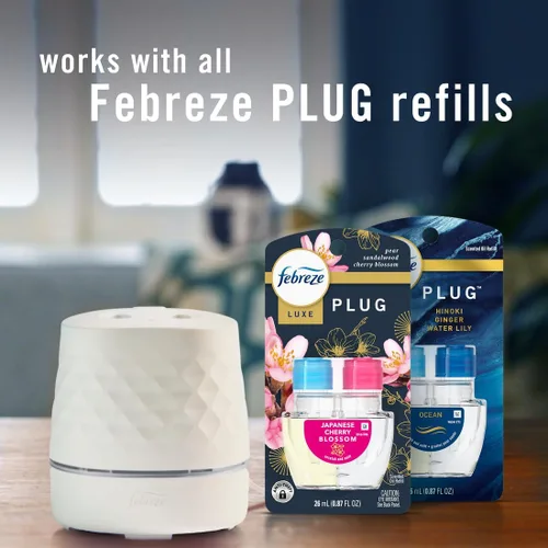 Miniatura 12 de Febreze Plug Scent Booster Dispositivo de Fragancia Continua Difusor de Aceite + Ambientador Enchufable Compatible, Repuestos de Aceite Perfumado