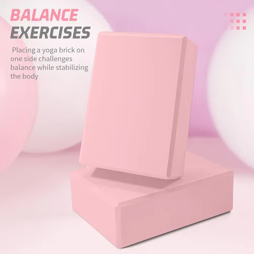 Miniatura 7 de Biguphate Bloques de yoga, paquete de 2 bloques de yoga de espuma EVA de soporte, sin látex, bloques de ejercicio antideslizantes, accesorios