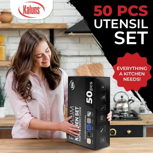 Miniatura 4 de Kaluns 50 piezas juego de utensilios de cocina de silicona juego completo de cocina - 427°C resistente al calor antiadherente utensilios de cocina