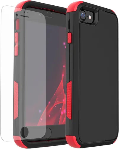 Miniatura 9 de X-belmox Funda resistente para iPhone SE 2022 (3ª generación), iPhone SE 2020 (2ª generación), 3 en 1 [a prueba de golpes] [a prueba de caídas]