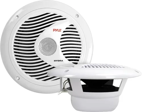 Miniatura 3 de Paquete de receptor de radio Bluetooth en el salpicadero DIN MP3 USB SD con carcasa estéreo marina blanca + 4 altavoces de audio impermeables