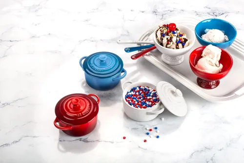 Miniatura 6 de Le Creuset Gres Mini Redondo Cocotte, 8 onzas., Blanco