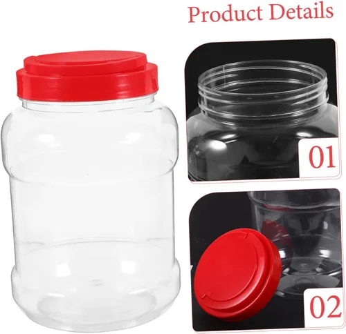 Miniatura 9 de Hemoton 2 tarros herméticos de almacenamiento de plástico para organización de cocina, recipientes de alimentos transparentes, tapa sellada para té