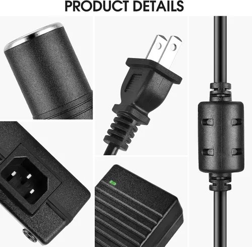 Miniatura 2 de Shentian Fuente de alimentación Adaptador de mechero de encendedor de CA a CC 110V-240V a 12V Convertidor de cargador de energía para coche negro