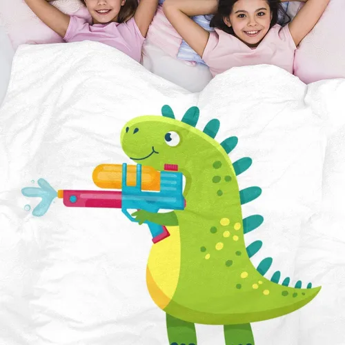 Miniatura 5 de Manta de bebé de dinosaurio personalizada para niños y niñas, manta personalizada de dinosaurio con nombre, manta de animal lindo para niños, manta