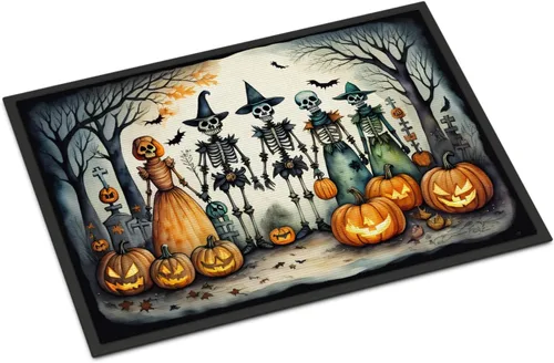 Miniatura 57 de Caroline's Treasures DAC2223MAT - Felpudo espeluznante de Halloween con gato negro de 18 x 27 pulgadas, tapete para puerta delantera