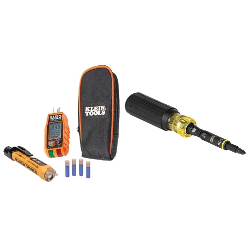 Miniatura 10 de Klein Tools Kit de prueba eléctrica con probador GFCI, detector de voltaje y destornillador de trinquete 11 en 1