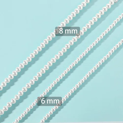 Miniatura 5 de Collar de perlas para hombre, collar redondo de perlas blancas para mujer, collar de perlas para hombre, collar de perlas, gargantilla, regalo