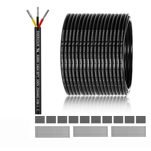 Miniatura 7 de Cable eléctrico de calibre 12 y 2 conductores de 25 pies, cable de 12 AWG UL 2464 de 2 hilos de cobre estañado trenzado en PVC de calibre 12/2