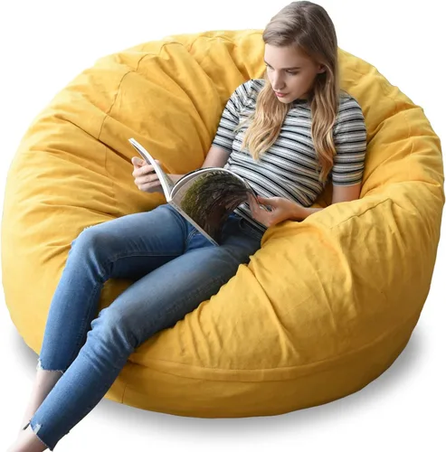Miniatura 9 de YuppieLife Funda para puf de piel esponjosa para adultos (solo funda, sin relleno), lavable a máquina, 4 pies, tamaño grande, lujoso/repuesto