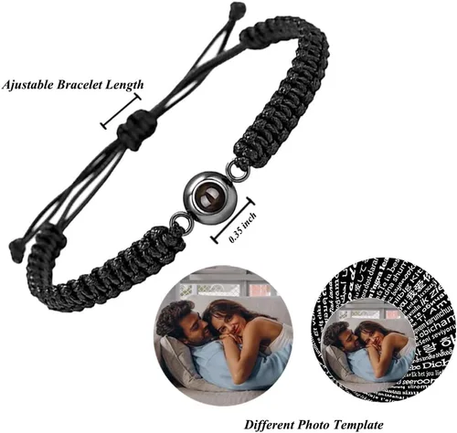 Miniatura 2 de Pulseras personalizadas con imagen en el interior, pulsera de proyección de fotos de círculo personalizado, foto personalizada, pulseras