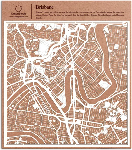 Miniatura 105 de O3 Design Studio Aberdeen - Mapa de papel cortado en papel blanco de 12 x 12 pulgadas