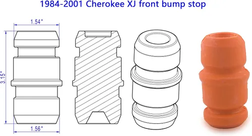 Miniatura 6 de Topes de parachoques delanteros, parachoques de suspensión superior compatibles con Cherokee XJ 1984-2001 (paquete de 2)