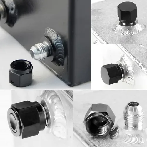 Miniatura 3 de Tapón de bloqueo de ajuste de bengala hembra de 4AN, adaptador de puerto de tuerca hexagonal giratoria de aluminio de 2 piezas, accesorios