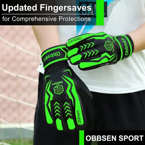 Miniatura 2 de Guantes de portero de fútbol para niños, jóvenes y adultos, guantes de portero de fútbol de agarre fuerte con protección para los dedos