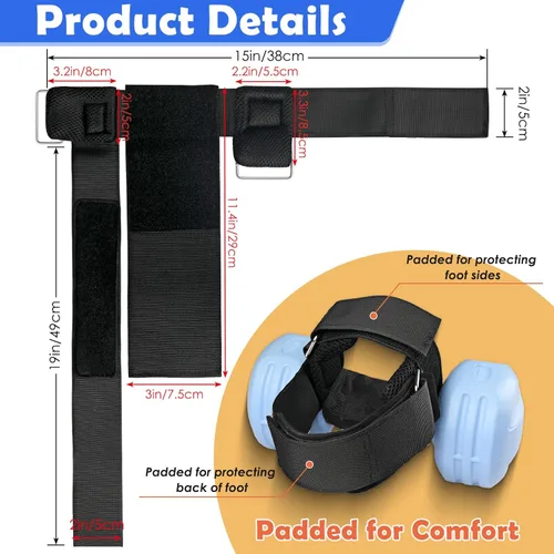 Miniatura 6 de Accesorio para el pie con mancuernas, correa ajustable para pesas de tobillo para entrenamientos de piernas, fortalece los flexores de cadera, 1pcs