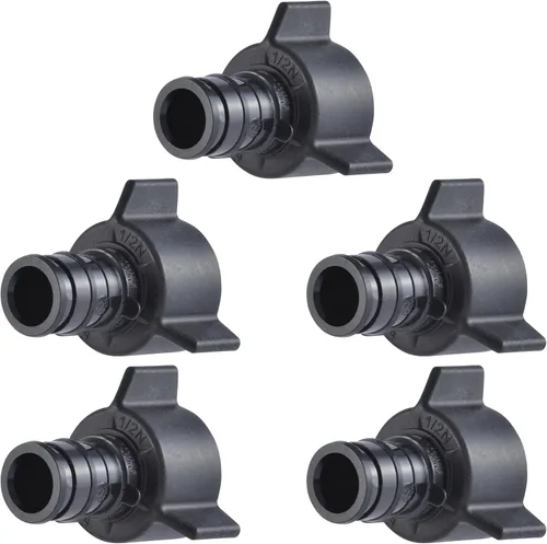 SharkBite Adaptador giratorio FNPT de expansión NPSM de 1/2 x 1/2 pulgada para tubería PEX-A, paquete de 5, accesorios de plomería de polietileno,