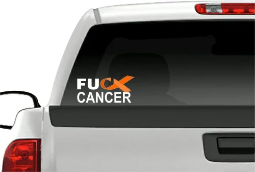Miniatura 4 de FU Cancer - Calcomanía de vinilo para vehículos con leiomiosarcoma pancreático testicular de FCK All Cancer (cinta púrpura)